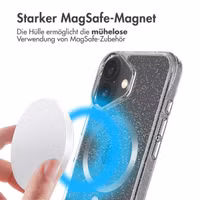 imoshion Klare Glitter Backcover mit MagSafe Apple iPhone 16 - Silber