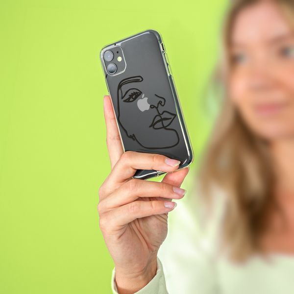 imoshion Design Hülle Galaxy S10 - Abstraktes Gesicht - Schwarz