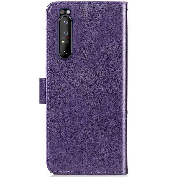 Kleeblumen Klapphülle Violett für das Sony Xperia 1 II