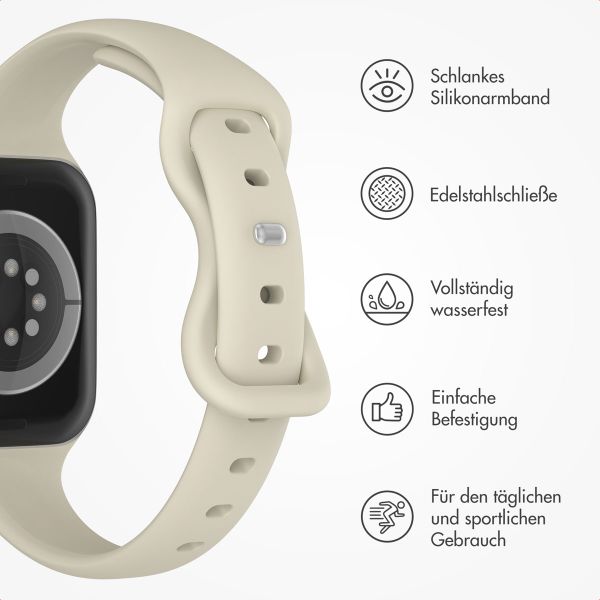 imoshion Slim Silikonarmband für die Apple Watch Series 1-10 / SE / Ultra (2) (44/45/46/49 mm) - Sternenlicht