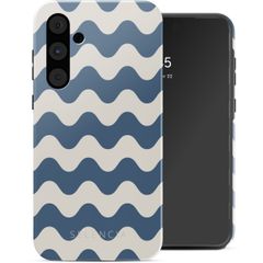 Selencia Vivid Tough Back Cover für das Samsung Galaxy A55 - Wave Vibes Classic Blue