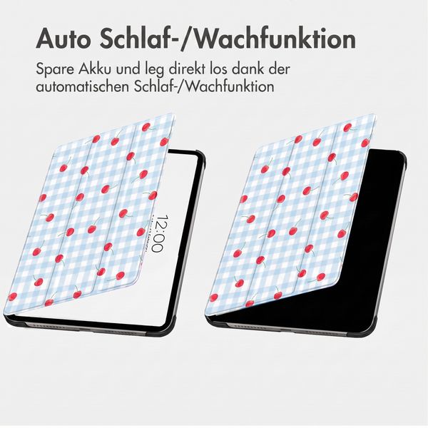 imoshion Design Trifold Klaphülle Apple iPad 9 (2021) 10.2 Zoll / iPad 8 (2020) 10.2 Zoll / iPad 7 (2019) 10.2 Zoll - Cherry Check