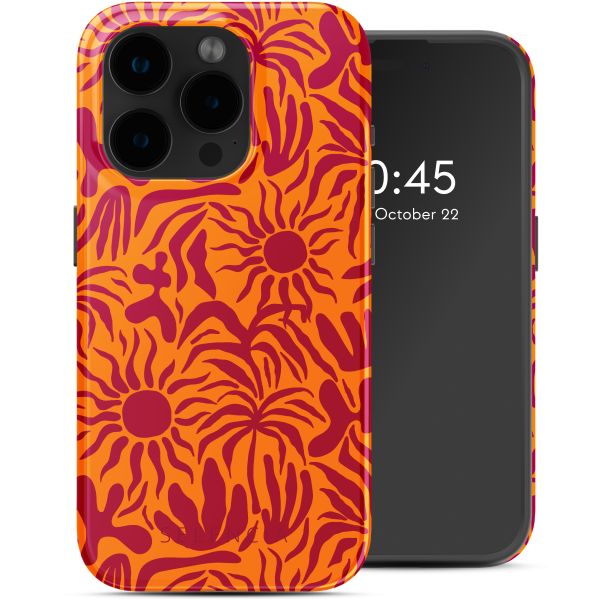 Selencia Vivid Tough Back Cover mit MagSafe für das iPhone 15 Pro - Tropical Vibes Apricot