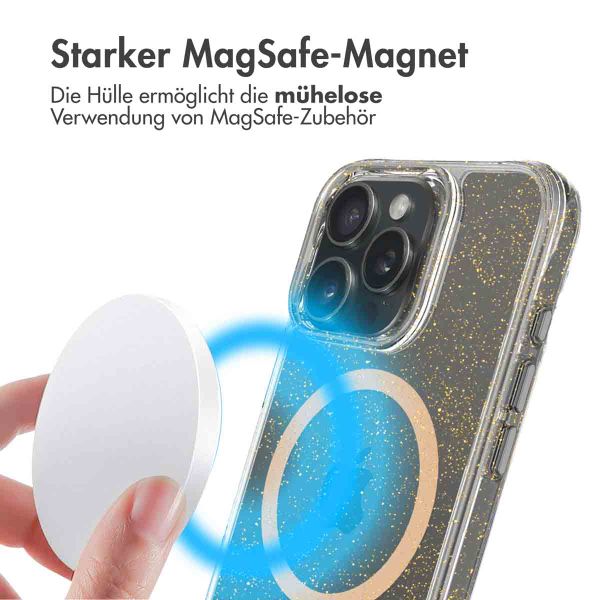imoshion Klare Glitter Backcover mit MagSafe Apple iPhone 16 Pro Max - Gold
