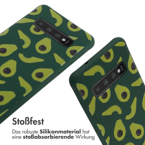 imoshion Silikonhülle design mit Band für das Samsung Galaxy S10 - Avocado Green