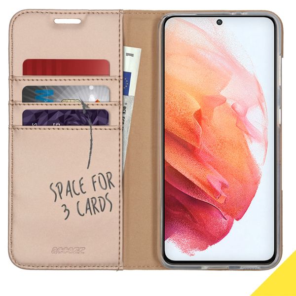 Accezz Wallet TPU Klapphülle Samsung Galaxy S21 Plus - Gold