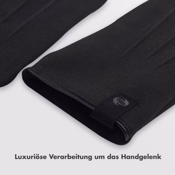 Selencia Touchscreen-Handschuhe mit Wildleder-Optik - Herren - Größe L - Schwarz