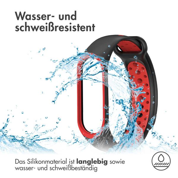 imoshion Silikonband Sport für das Xiaomi Mi Band 3 / 4 - Schwarz / Rot