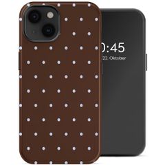 Selencia Vivid Back Cover Apple iPhone 14 - Happy Dots Chocolate