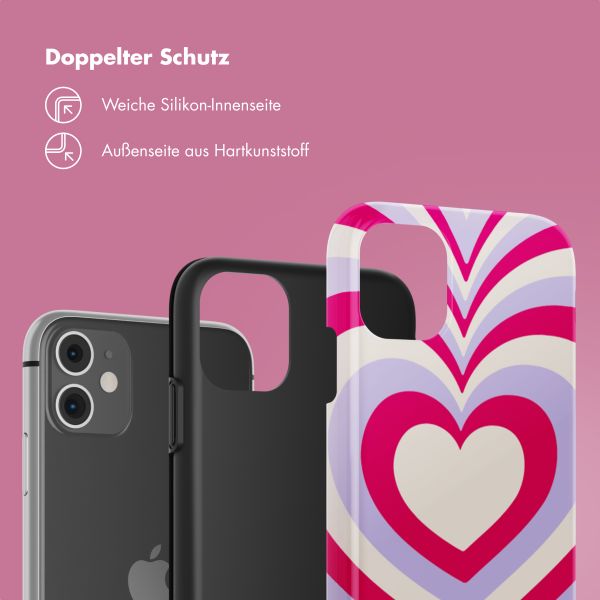 Selencia Vivid Back Cover Apple iPhone 11 - Double Hearts Rubine Red Lilac