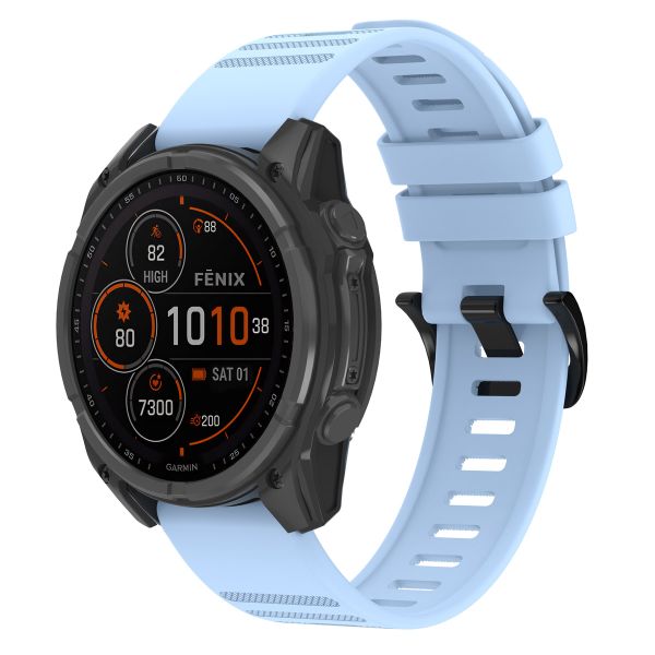 imoshion QuickFit® Silikonarmband Stripe für die Garmin Watch | 22 mm Anschluss - Hellblau