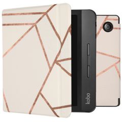 imoshion Design Slim Hard Sleepcover mit Stand für das Kobo Libra H2O -White Graphic