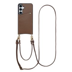 Selencia Nova HandyHülle mit Kordel und Kartenhalter Samsung Galaxy S24 / S25 - Mocha Brown