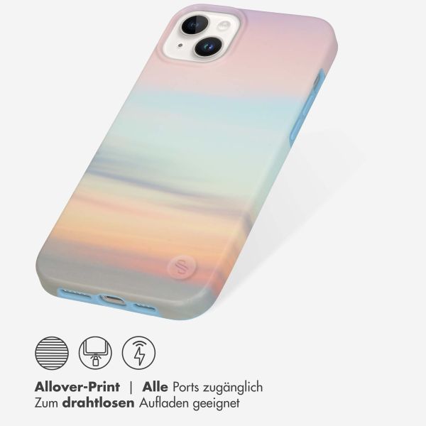 Selencia Aurora Fashion Back Case für das iPhone 14 Plus - ﻿Strapazierfähige Hülle - 100 % recycelt - Sky Sunset Multicolor