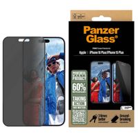 PanzerGlass Ultra Wide Fit Antibakterieller Screen Protector mit Sichtschutz inkl. Applikator für das iPhone 16 Plus