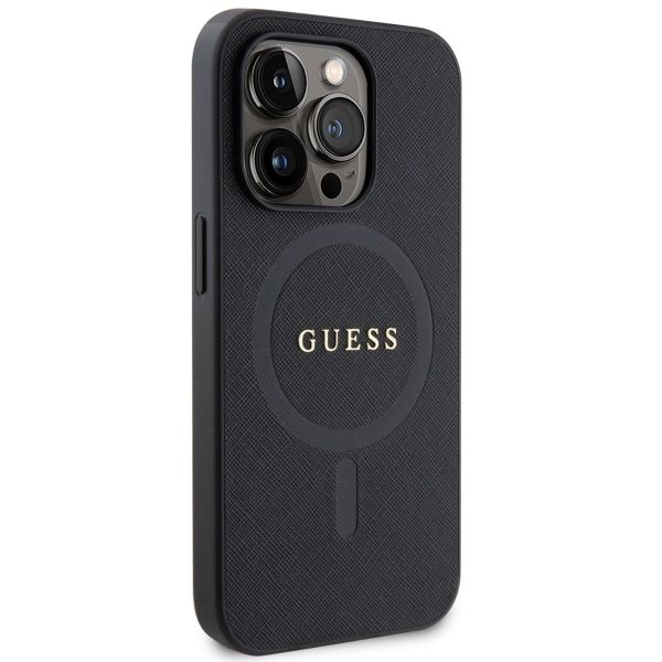 Guess Saffiano MagSafe Back Cover für das iPhone 15 Pro Max - Schwarz