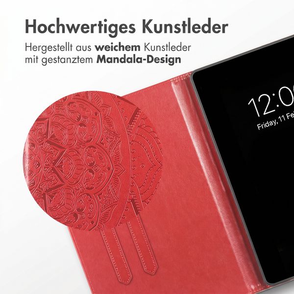 imoshion Mandala Klapphülle Samsung Galaxy Tab S9 11.0 Zoll / S10 Lite / S10 FE / S9 FE 10.9 Zoll - Rot