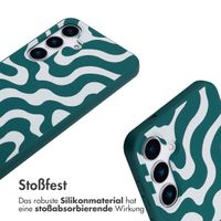 imoshion SilikonHülle design mit Band Samsung Galaxy S25 - Petrol Green Groovy