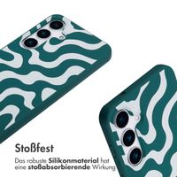 imoshion Silikonhülle design mit Band für das Samsung Galaxy S25 - Petrol Green Groovy