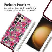 imoshion Design Hülle mit Band für das Samsung Galaxy S23 Ultra - Flower Water