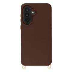Selencia Rivièra Backcover mit MagSafe mit abnehmbaren Haken Samsung Galaxy A36 / A56 - Choco Brown