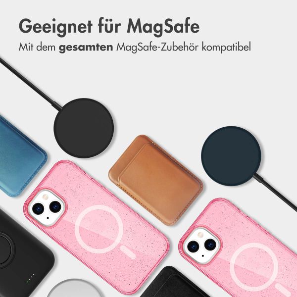 imoshion Sparkle Back Cover mit MagSafe Apple iPhone 15 - Glitzer Rosa