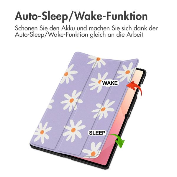 imoshion Design Trifold Klaphülle Samsung Galaxy Tab S9 11.0 Zoll / Tab S10 FE / S9 FE 10.9 Zoll - Flower Distance