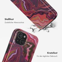 Selencia Vivid Tough Back Cover MagSafe für das iPhone 15 - Marble Purple