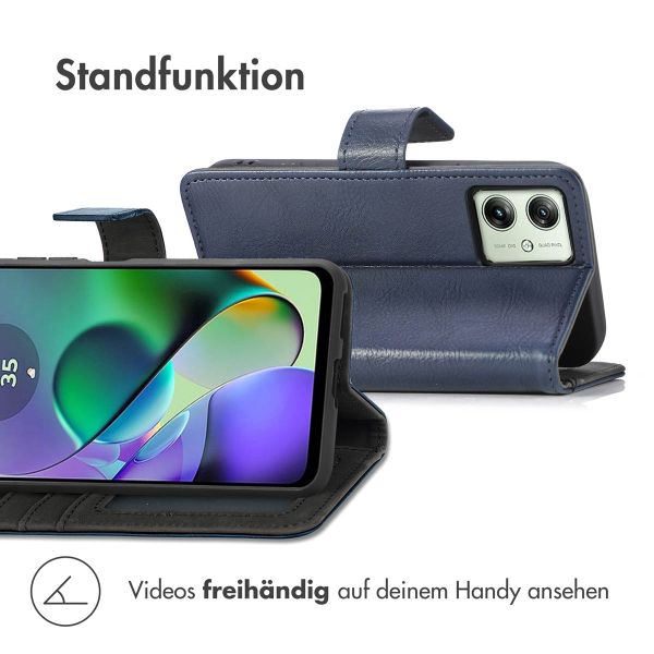 imoshion Luxuriöse Klapphülle Motorola Moto G54 - Dunkelblau