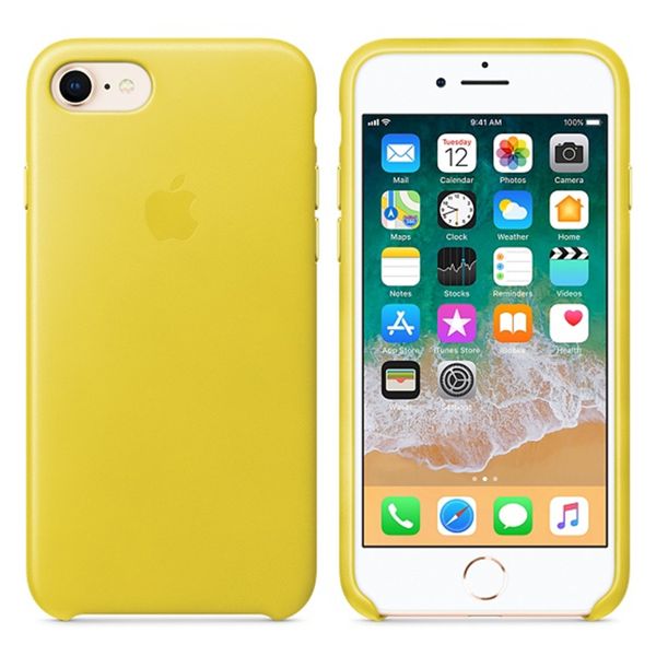 Apple Leder-Case Apple iPhone SE (2022 / 2020) / 8 / 7 - Spring Yellow