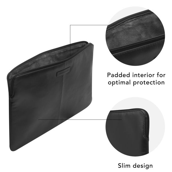 dbramante1928 Skagen Pro - Laptop Hülle 14 Zoll - Laptop Sleeve - Echtes Leder - Apple MacBook Pro 14 Zoll - Black