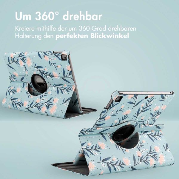 imoshion 360° drehbare Design Klapphülle Apple iPad 9 (2021) 10.2 Zoll / iPad 8 (2020) 10.2 Zoll / iPad 7 (2019) 10.2 Zoll - Flowers