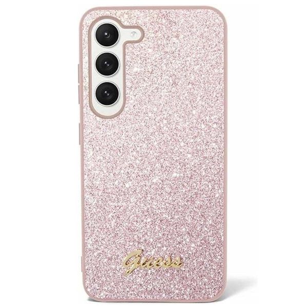 Guess Glitter Flakes Back Cover für das Samsung Galaxy S24 Ultra - Rosa