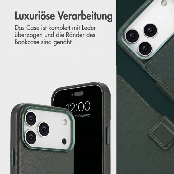 Accezz 2-in-1 Klapphülle aus Leder mit MagSafe Apple iPhone 18 Pro / 17 Pro - Cedar Green