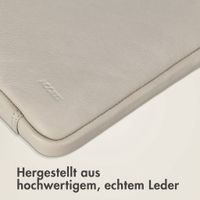 Accezz Leather Laptop Hülle mit Reißverschluss 15-16 Zoll - Laptop Sleeve - Beige