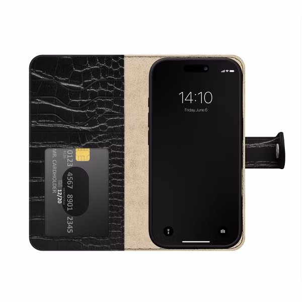 iDeal of Sweden Magnet Wallet+ Klapphülle Apple iPhone 18 Pro / 17 Pro - Black Croco