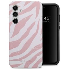 Selencia Vivid Tough Back Cover für das Samsung Galaxy A55 - Colorful Zebra Old Pink