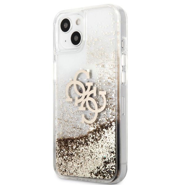 Guess 4G Logo Liquid Glitter Back Cover für das iPhone 13 - Gold