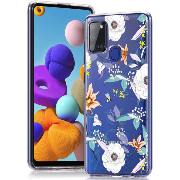 imoshion Design Hülle Samsung Galaxy A21s - Blume - Weiß