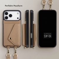 Selencia Sera HandyHülle mit Kordel und Umschlag-Kartenhalter Apple iPhone 18 Pro Max / 17 Pro Max - Taupe