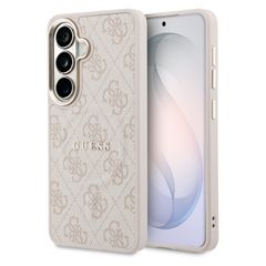 Guess 4G Leather Back Cover mit MagSafe Samsung Galaxy S26 - Gold Edge - Pink