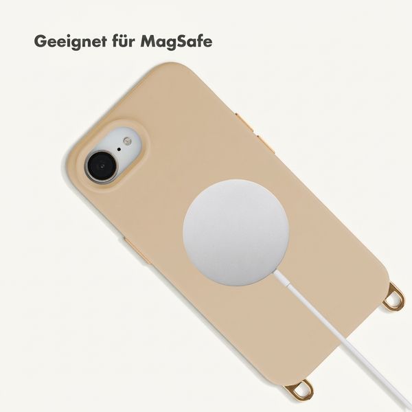 Selencia Rivièra Backcover mit MagSafe mit abnehmbaren Haken Apple iPhone 17e / 16e - Milky Latte