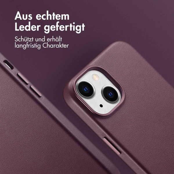 Accezz MagSafe Leather Backcover für das Apple iPhone 14 - Heath Purple