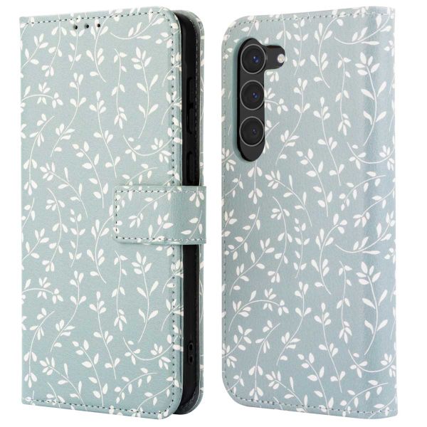 imoshion Design Klapphülle Samsung Galaxy S23 - Smoke Green Flowers