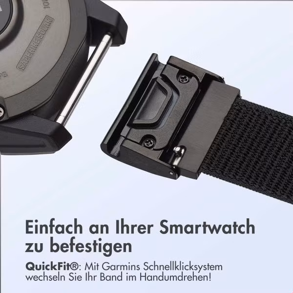 imoshion QuickFit® Nylon Armband -   Garmin 20 mm Anschluss - Größe L/XL - Schwarz