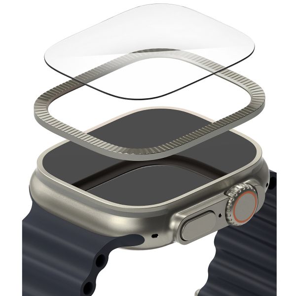 Ringke Bezel Styling + Displayschutz für die Apple Watch Ultra - 49 mm - Fluted Titanium