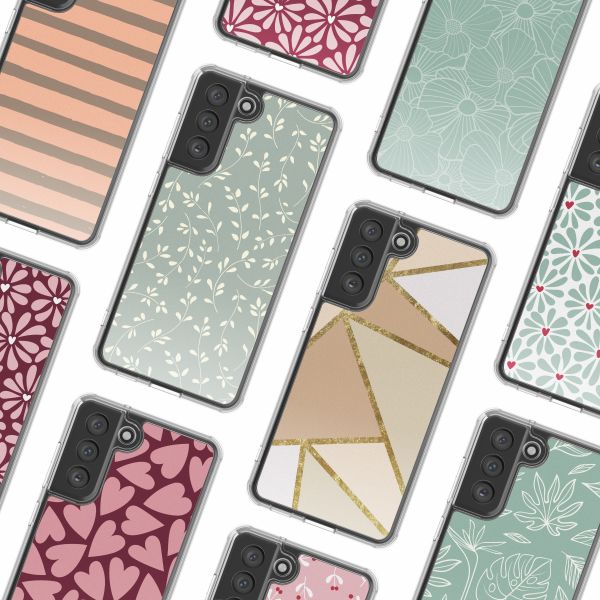 imoshion Design Hülle Samsung Galaxy S21 FE - Smoke Green Flowers