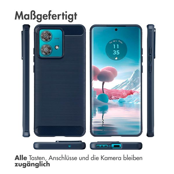 imoshion Brushed Back Cover Motorola Edge 40 Neo - Dunkelblau