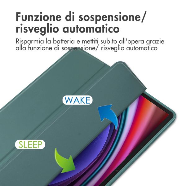 imoshion Trifold Hardcase Klapphülle Samsung Galaxy Tab S9 11.0 Zoll - Grün