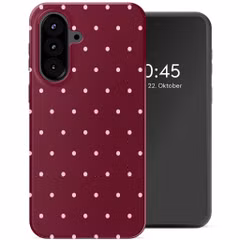 Selencia Vivid Back Cover Samsung Galaxy A57 (5G) - Happy Dots Burgundy